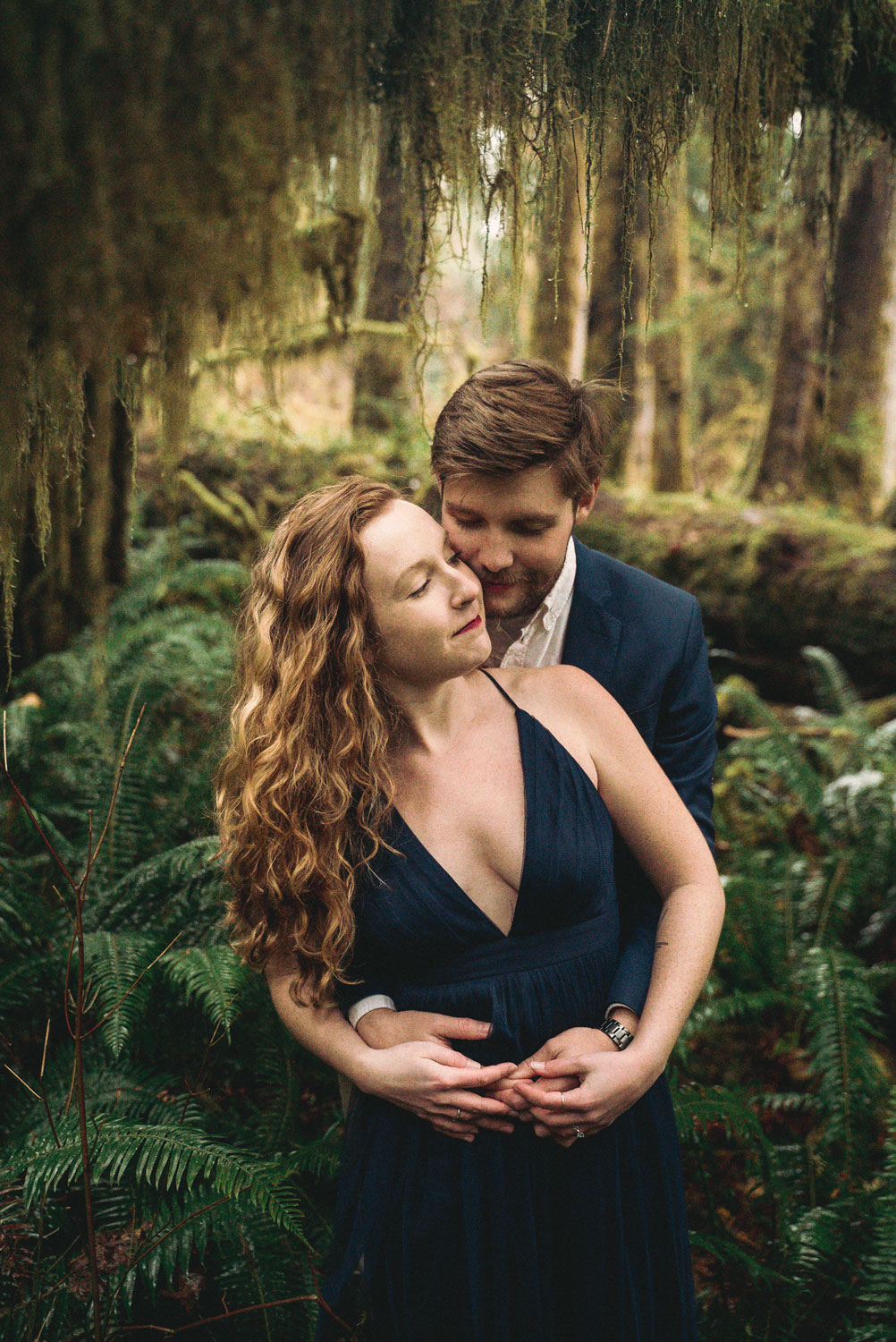 olympic national park hoh rainforest engagement session moss old growth forest