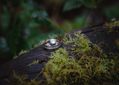 olympic national park hoh rainforest engagement session rings ferns log old growth