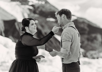 adventure elopement alaska ice arch ceremony intimate