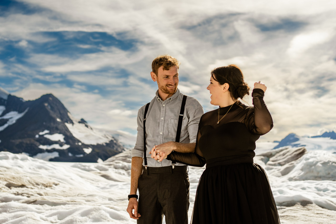 adventure elopement alaska glacier celebrate